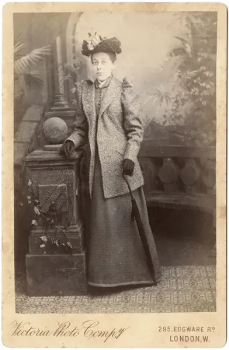 Framed Print : Young Victorian woman in outdoor clothes Framed Print : Young Victorian woman in outdoor clothes