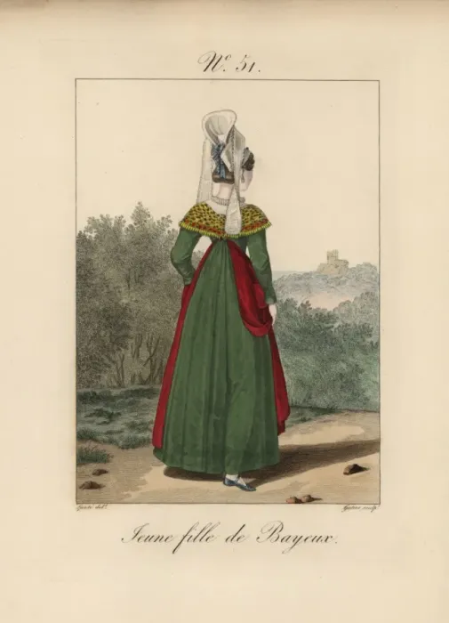 Framed Print : Young woman of Bayeux The bodice of this dress Framed Print : Young woman of Bayeux The bodice of this dress