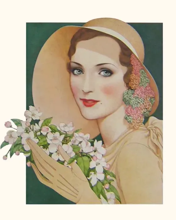 Framed Print : A young woman with a bouquet Framed Print : A young woman with a bouquet