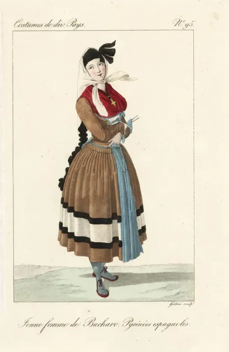 Framed Print : Young woman of Bujaruelo, Spanish Pyrenees, 19th century Framed Print : Young woman of Bujaruelo, Spanish Pyrenees, 19th century