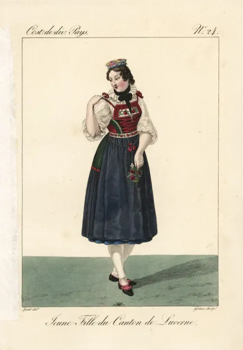 Framed Print : Young woman of the Canton of Lucerne, Switzerland Framed Print : Young woman of the Canton of Lucerne, Switzerland
