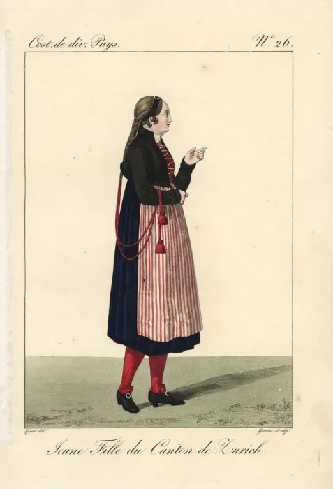 Framed Print : Young woman of the Canton of Zurich, Switzerland Framed Print : Young woman of the Canton of Zurich, Switzerland