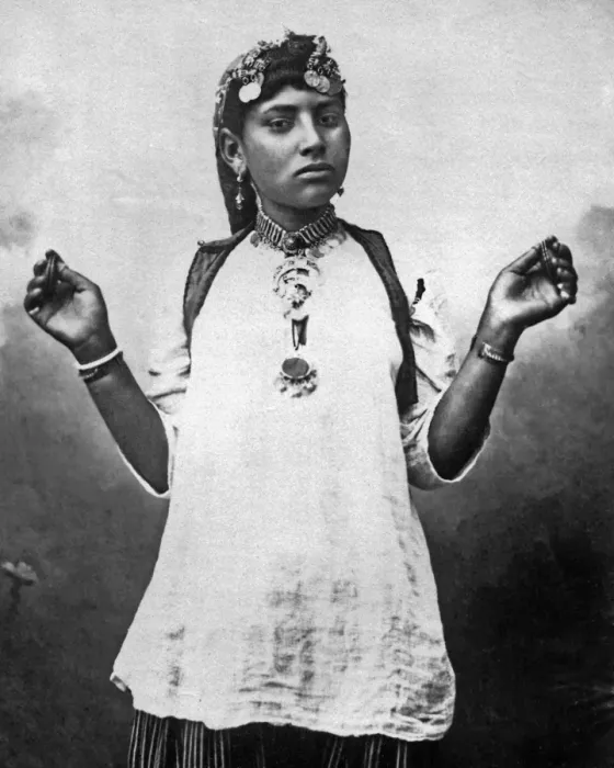Framed Print : Young woman with castanets, Egypt Framed Print : Young woman with castanets, Egypt