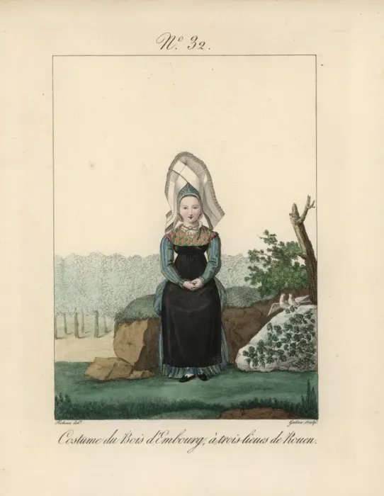 Framed Print : Young woman in the costume of Bois d Embourg Framed Print : Young woman in the costume of Bois d Embourg