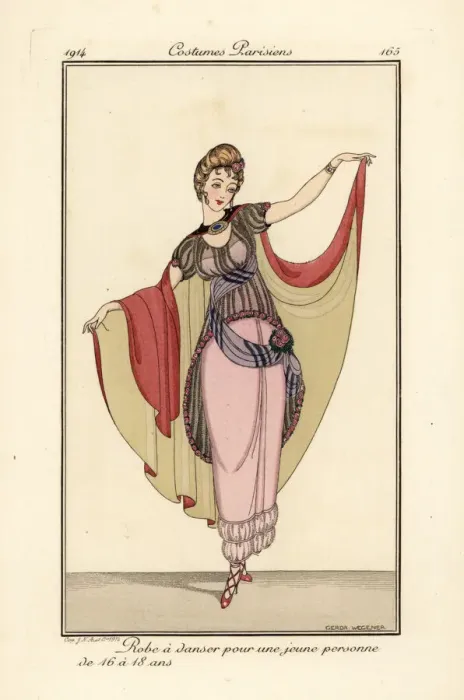 Framed Print : Young woman in dancing dress with cape Framed Print : Young woman in dancing dress with cape