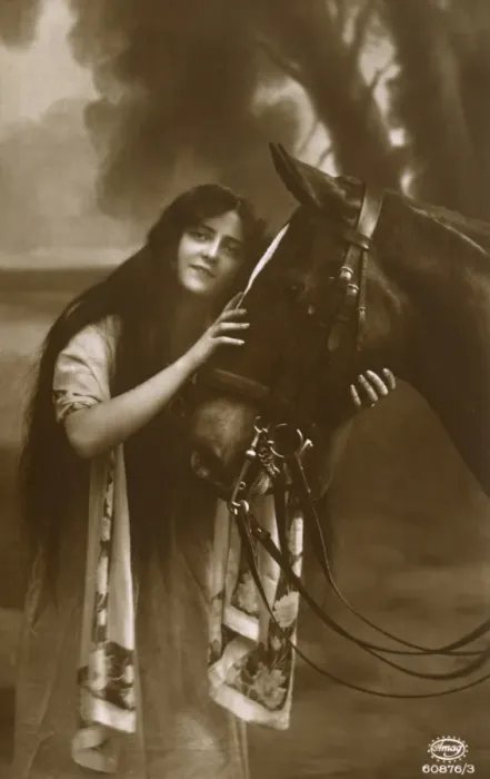 Framed Print : A Young Woman and her favourite horse Framed Print : A Young Woman and her favourite horse