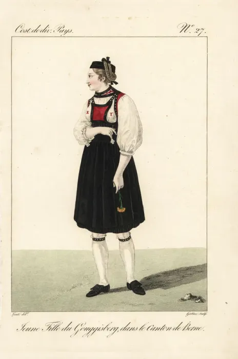 Framed Print : Young woman of Guggisberg, Canton of Bern Framed Print : Young woman of Guggisberg, Canton of Bern