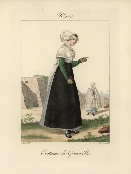 Framed Print : Young woman of le Havre in a bonnet that rises