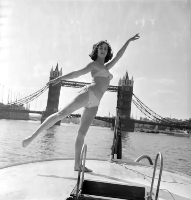 Framed Print : Young woman modelling on a boat Framed Print : Young woman modelling on a boat