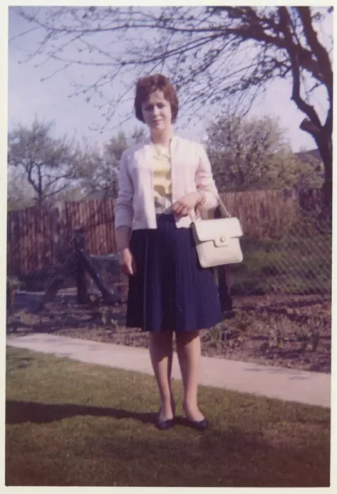 Framed Print : A young woman - picture in the garden - early 1960s Framed Print : A young woman - picture in the garden - early 1960s
