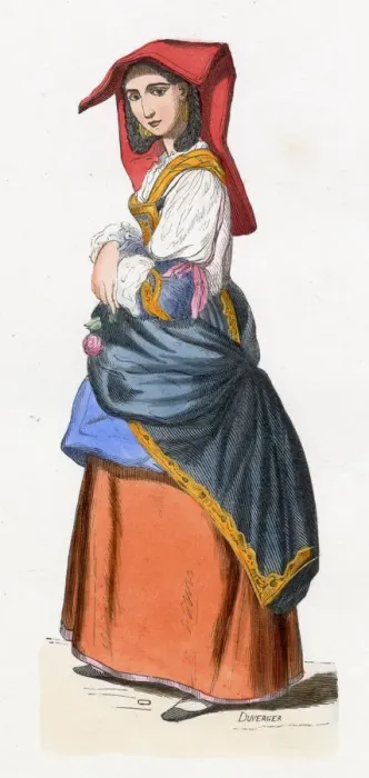 Framed Print : A young woman of Salerno Date: circa 1850 Framed Print : A young woman of Salerno Date: circa 1850