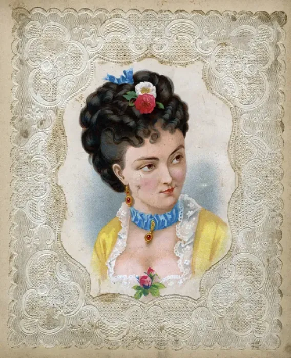 Framed Print : Young woman in a scrap book Framed Print : Young woman in a scrap book
