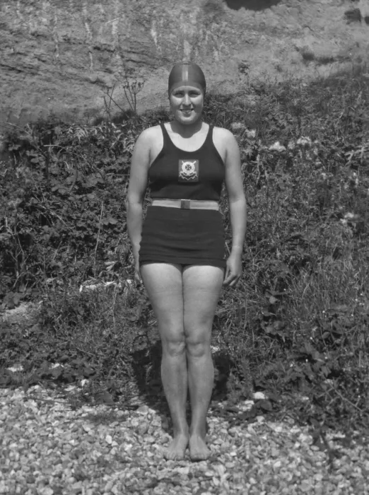 Framed Print : Young woman in swimsuit at the seaside Framed Print : Young woman in swimsuit at the seaside