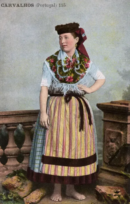 Framed Print : Young woman in traditional costume, Carvalhos, Portugal Framed Print : Young woman in traditional costume, Carvalhos, Portugal