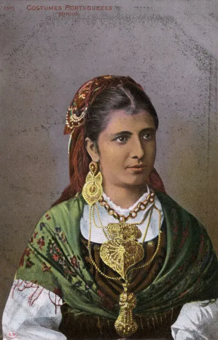 Framed Print : Young woman in traditional costume, Minho, Portugal Framed Print : Young woman in traditional costume, Minho, Portugal