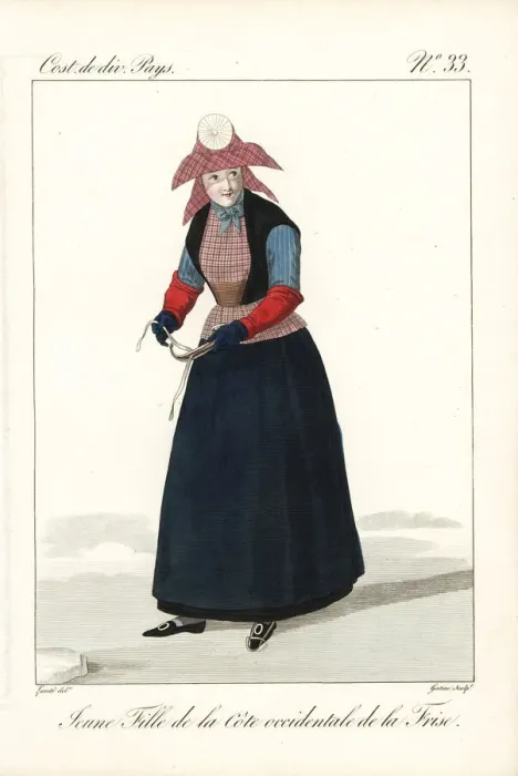 Framed Print : Young woman of the west coast of Friesland Framed Print : Young woman of the west coast of Friesland
