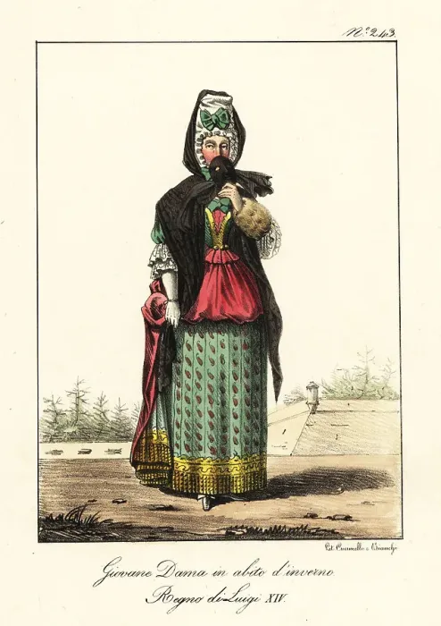 Framed Print : Young woman in winter outfit, 17th century Framed Print : Young woman in winter outfit, 17th century