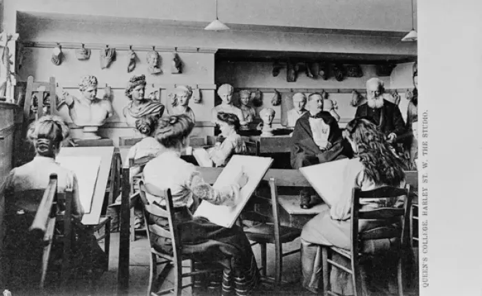 Framed Print : Young women at Queens College, Harley Street, London Framed Print : Young women at Queens College, Harley Street, London
