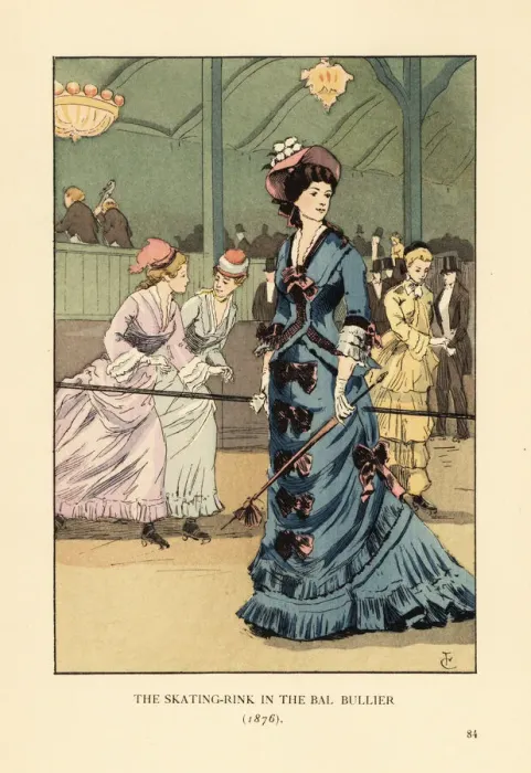 Framed Print : Young women roller skating at the Bal Bullier, 1876 Framed Print : Young women roller skating at the Bal Bullier, 1876