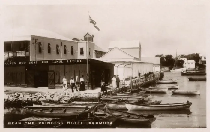 Framed Print : Youngs Row-boat and Canoe Livery, Bermuda Framed Print : Youngs Row-boat and Canoe Livery, Bermuda