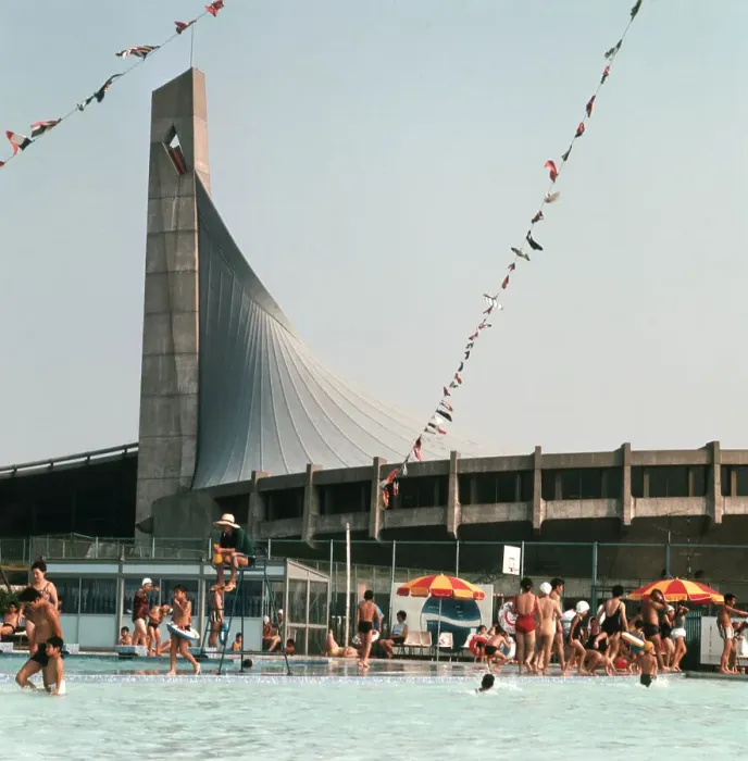 Framed Print : The Yoyogi Sports Centre in Tokyo. Date: 1976