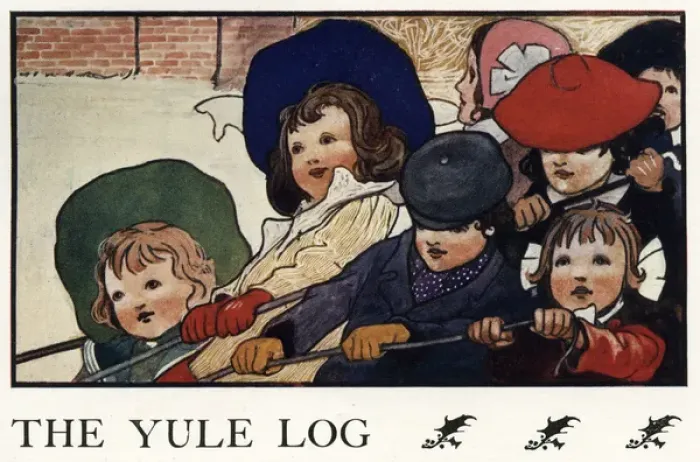Framed Print : The yule log by Charles Robinson Framed Print : The yule log by Charles Robinson