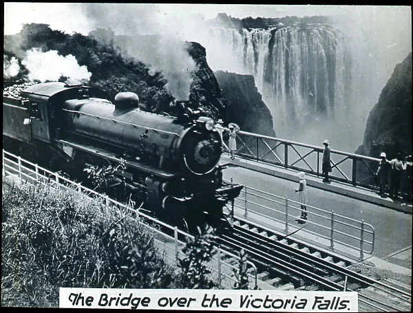 Zambia - Zimbabwe - Steam Locomotive on the Bridge, Victoria