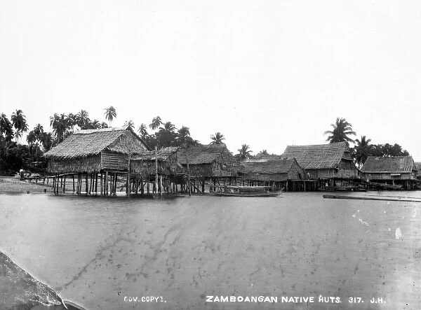 Zamboangan native huts. Zamboanga, Philippines