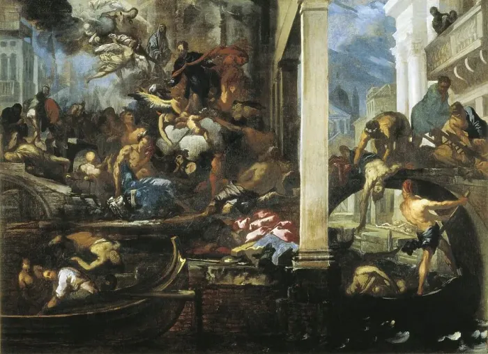 Framed Print : ZANCHI, Antonio (1631-1722). Death in Venice. 1666 Framed Print : ZANCHI, Antonio (1631-1722). Death in Venice. 1666