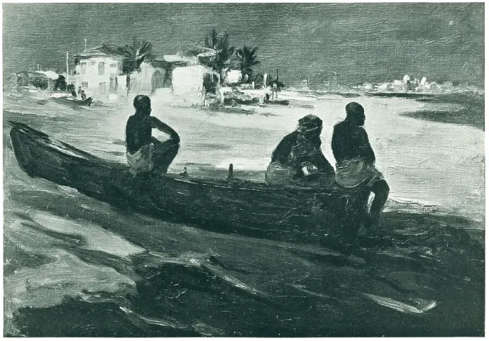 Framed Print : Zanzibar. A painting of three natives by the Island of Zanzibar, also known as Unguja Framed Print : Zanzibar. A painting of three natives by the Island of Zanzibar, also known as Unguja