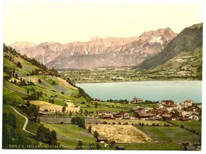 Framed Print : Zell on the lake (i. e. Zell am See) from the Steinernes Mee Framed Print : Zell on the lake (i. e. Zell am See) from the Steinernes Mee