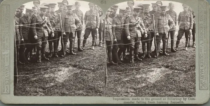 Framed Print : Zeppelin. 3D Stereoscopic Image, Impression Made in the Ground at Billericay Framed Print : Zeppelin. 3D Stereoscopic Image, Impression Made in the Ground at Billericay