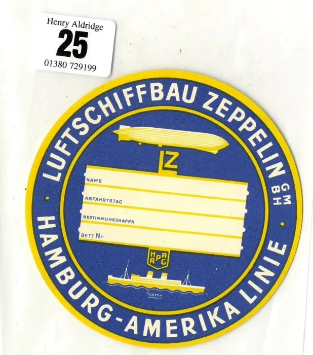 Framed Print : Zeppelin airship, Hamburg-America Line, luggage tag Framed Print : Zeppelin airship, Hamburg-America Line, luggage tag
