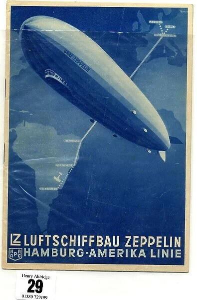 Zeppelin airship, Hamburg-America Line, brochure