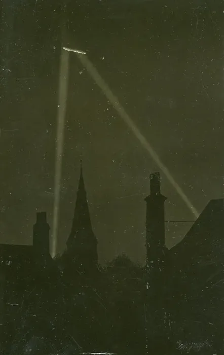 Framed Print : Zeppelin L15 (LZ48) over Woodford Church Framed Print : Zeppelin L15 (LZ48) over Woodford Church