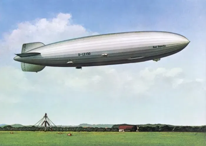 Framed Print : Zeppelin Lz 130 / Postcard Framed Print : Zeppelin Lz 130 / Postcard