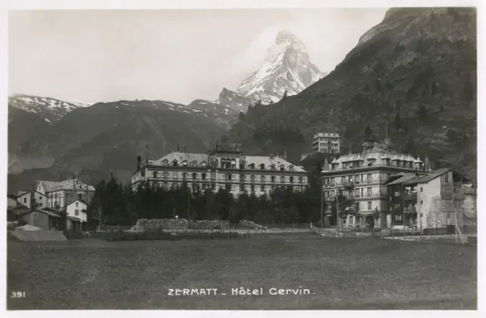 Framed Print : Zermatt - Hotel Cervin - Matterhorn visible in background Framed Print : Zermatt - Hotel Cervin - Matterhorn visible in background