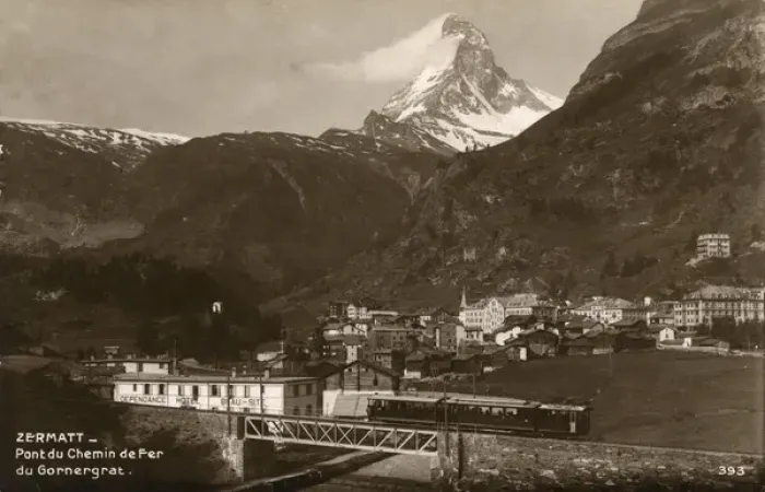 Framed Print : Zermatt, Switzerland with the Matterhorn and Railway Framed Print : Zermatt, Switzerland with the Matterhorn and Railway