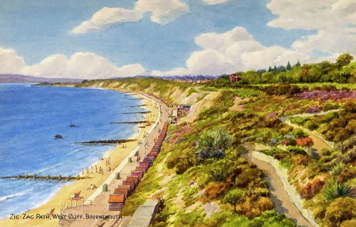 Framed Print : Zigzag Path, West Cliff, Bournemouth, Dorset Framed Print : Zigzag Path, West Cliff, Bournemouth, Dorset