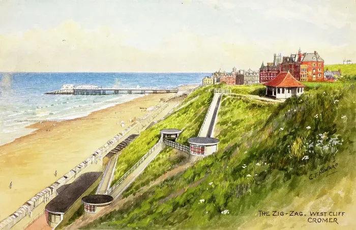 Framed Print : Zigzag Path, West Cliff, Cromer, Norfolk Framed Print : Zigzag Path, West Cliff, Cromer, Norfolk