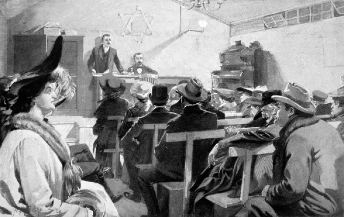 Framed Print : Zionist Lecture in the East End of London, 1904 Framed Print : Zionist Lecture in the East End of London, 1904