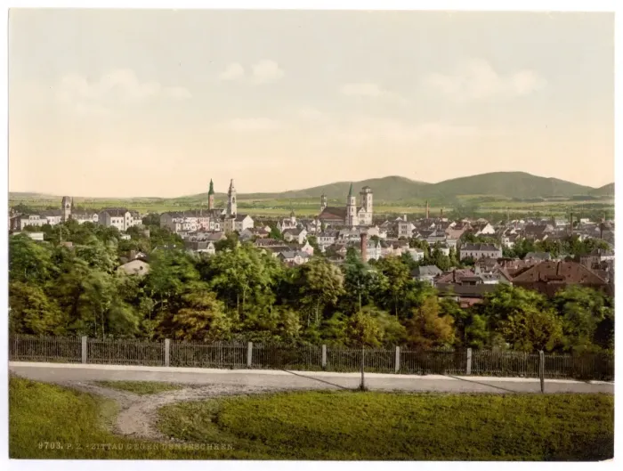 Framed Print : Zittau, towards the Jeschken, Saxony, Germany Framed Print : Zittau, towards the Jeschken, Saxony, Germany