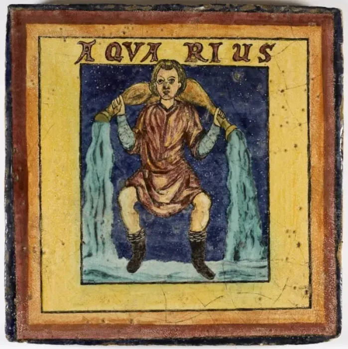 Framed Print : Zodiac Tile / Aquarius Framed Print : Zodiac Tile / Aquarius