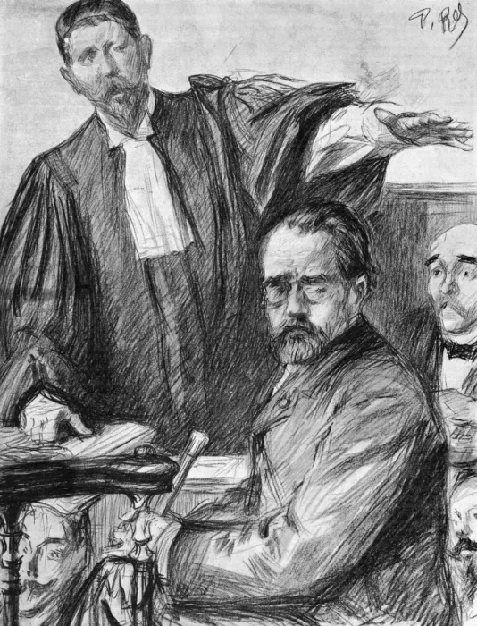 Framed Print : Zola and Maitre Labori Framed Print : Zola and Maitre Labori