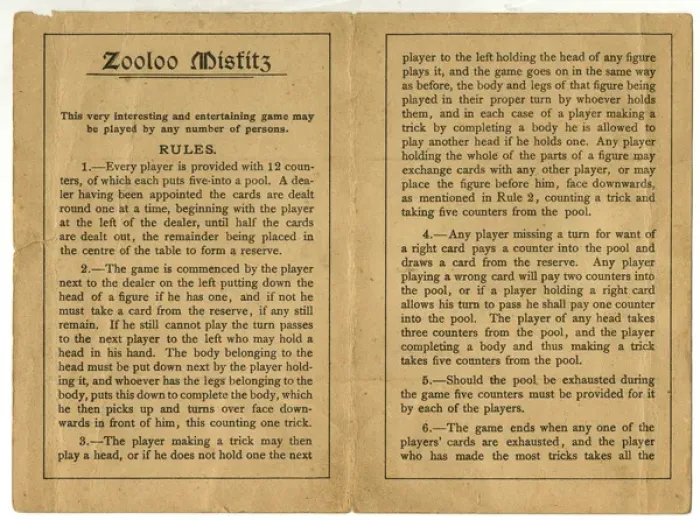 Framed Print : Zooloo Misfitz instruction leaflet Framed Print : Zooloo Misfitz instruction leaflet