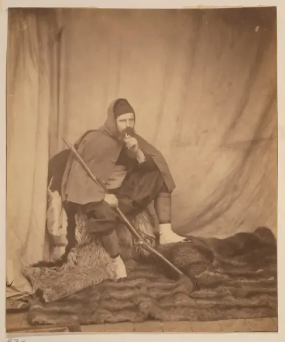 Framed Print : A Zouave. Roger Fenton, full-length portrait, dressed in a Zouave uniform Framed Print : A Zouave. Roger Fenton, full-length portrait, dressed in a Zouave uniform