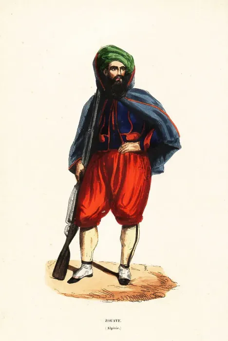 Framed Print : Zouave, or Berber Zwawa soldier, of Algeria with musket Framed Print : Zouave, or Berber Zwawa soldier, of Algeria with musket