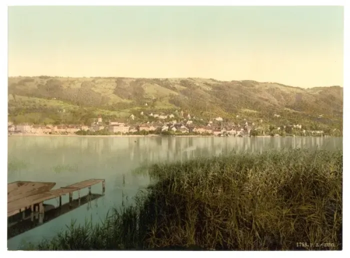 Framed Print : Zug, general view, from the Chamer Road, Switzerland Framed Print : Zug, general view, from the Chamer Road, Switzerland