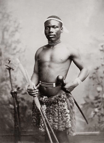 Zulu tribesman knobkerrie club, South Africa, c. 1900