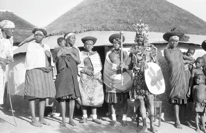 Framed Print : Zulu village: with villagers Framed Print : Zulu village: with villagers